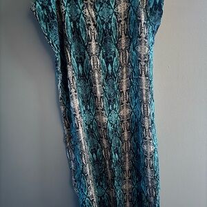 Blue and Gray Snake Print Dress